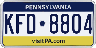 PA license plate KFD8804
