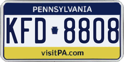PA license plate KFD8808