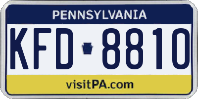 PA license plate KFD8810