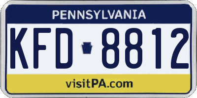 PA license plate KFD8812