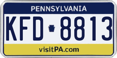 PA license plate KFD8813