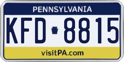 PA license plate KFD8815