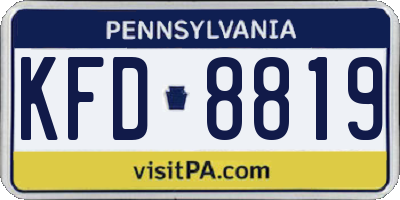 PA license plate KFD8819