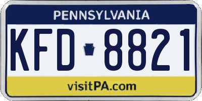 PA license plate KFD8821