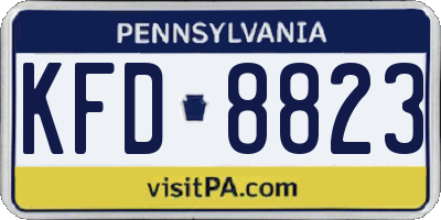 PA license plate KFD8823