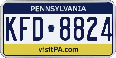 PA license plate KFD8824