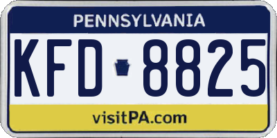 PA license plate KFD8825