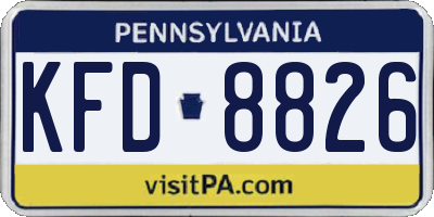 PA license plate KFD8826