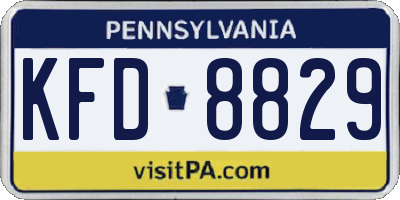 PA license plate KFD8829