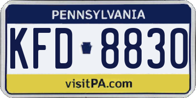 PA license plate KFD8830