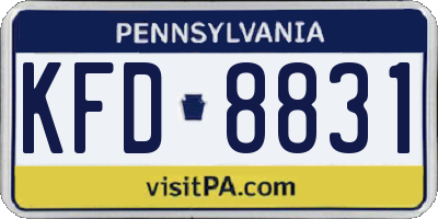 PA license plate KFD8831