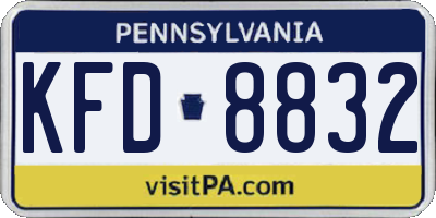 PA license plate KFD8832