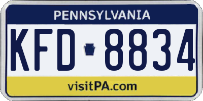 PA license plate KFD8834