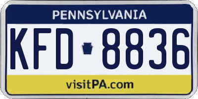 PA license plate KFD8836