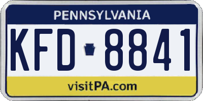 PA license plate KFD8841