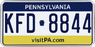 PA license plate KFD8844