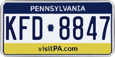 PA license plate KFD8847