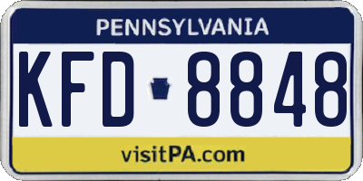 PA license plate KFD8848