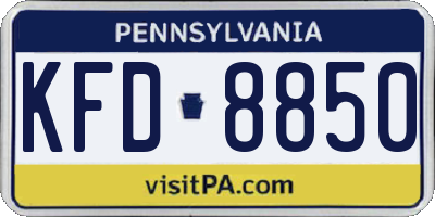 PA license plate KFD8850
