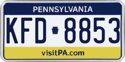 PA license plate KFD8853