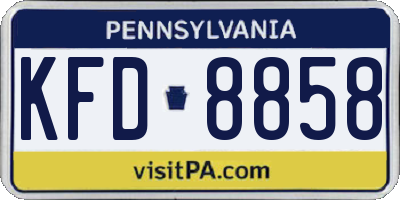 PA license plate KFD8858