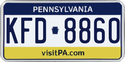 PA license plate KFD8860