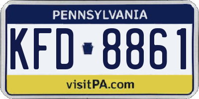 PA license plate KFD8861