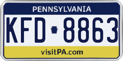PA license plate KFD8863