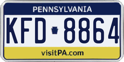 PA license plate KFD8864
