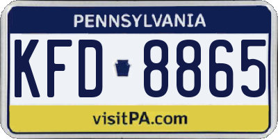 PA license plate KFD8865