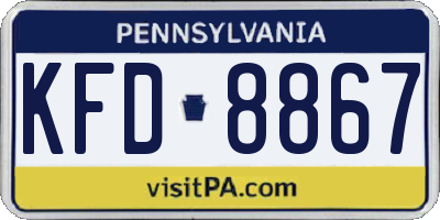 PA license plate KFD8867