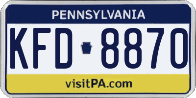 PA license plate KFD8870
