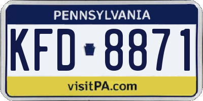 PA license plate KFD8871