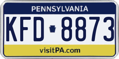 PA license plate KFD8873