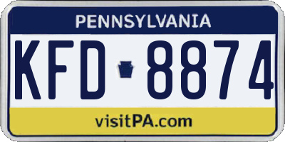 PA license plate KFD8874