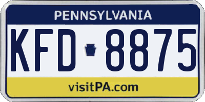 PA license plate KFD8875
