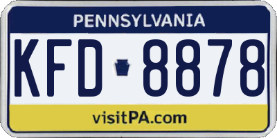 PA license plate KFD8878