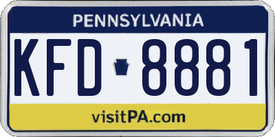 PA license plate KFD8881