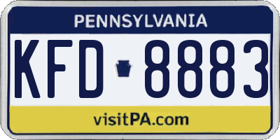 PA license plate KFD8883