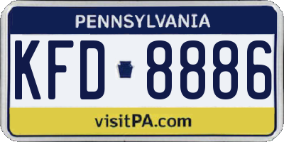 PA license plate KFD8886