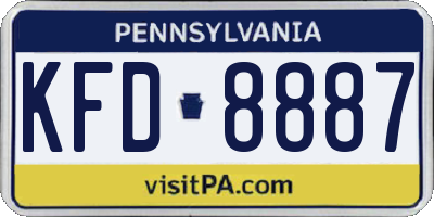 PA license plate KFD8887