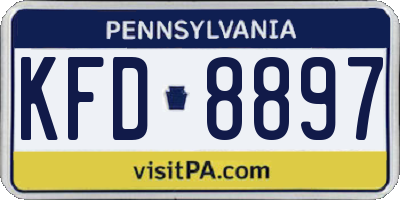PA license plate KFD8897