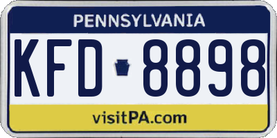 PA license plate KFD8898