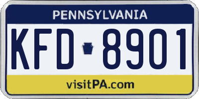 PA license plate KFD8901