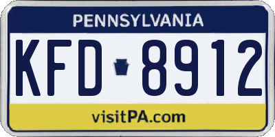 PA license plate KFD8912