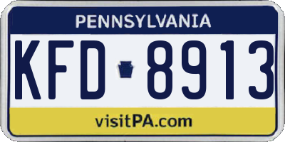 PA license plate KFD8913