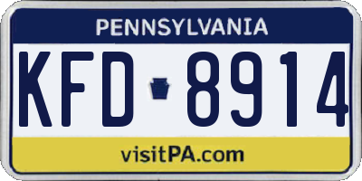 PA license plate KFD8914
