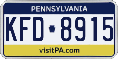 PA license plate KFD8915