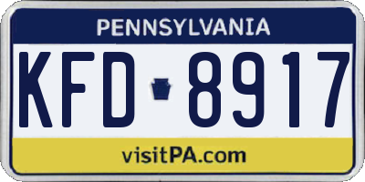 PA license plate KFD8917