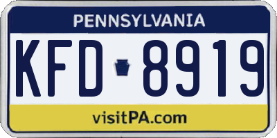 PA license plate KFD8919